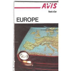 TRAVEL (199X) AVIS Rent a Car EUROPE Map Vintage Ephemera